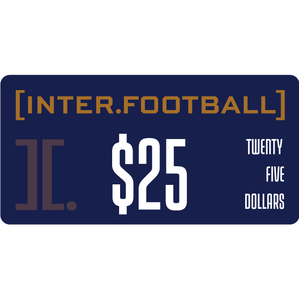 INTER FOOTBALL GIFT CARD $25
