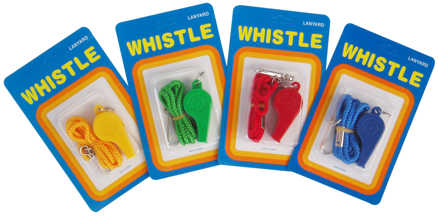 PLASTIC WHISTLE WITH LANYARD/LARGE