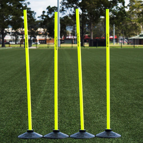 AGILITY POLES WITH RUBBER BASE - SET OF 4 - 1M