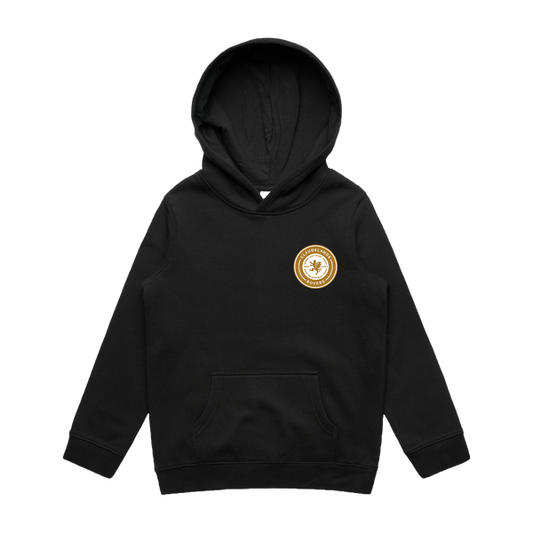 CLAUDELANDS ROVERS CENTENARY BLACK GRAPHIC HOODIE - YOUTH'S