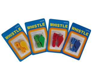 PLASTIC WHISTLE WITH LANYARD/LARGE